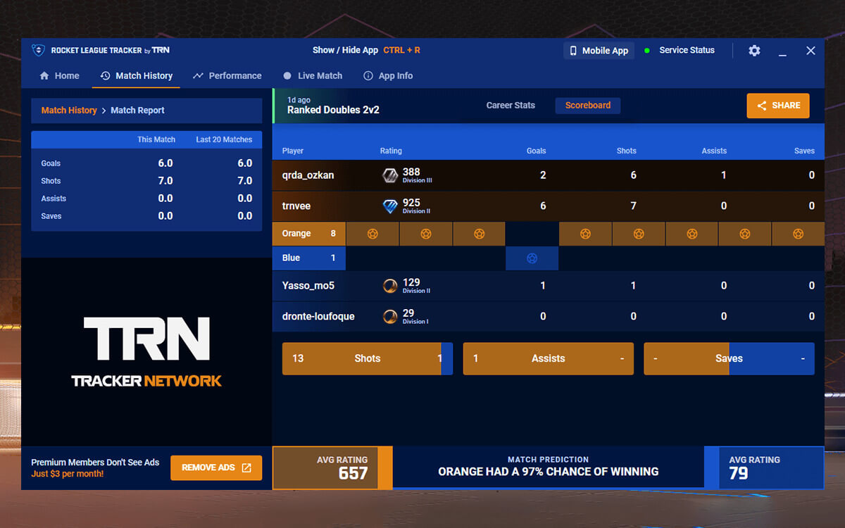 Rocket League Tracker screenshot image