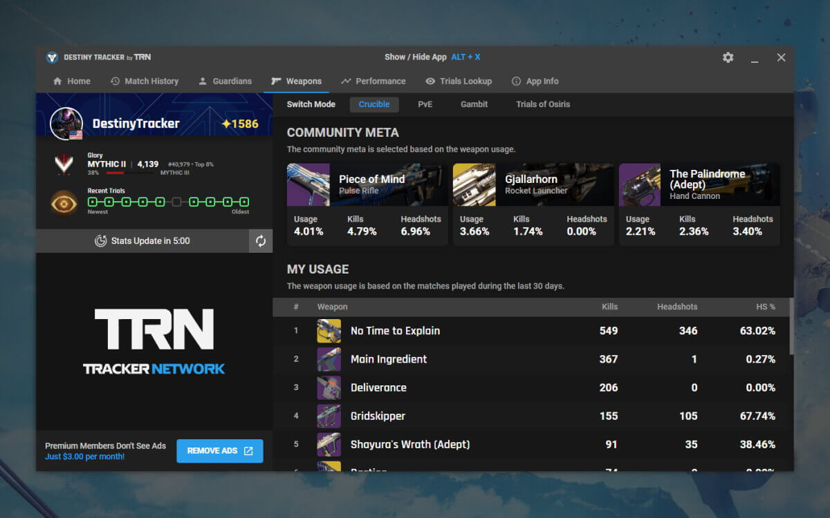 Destiny Tracker screenshot image